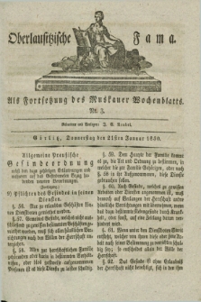 Oberlausitzische Fama : als Fortsetzung des Muskauer Wochenblatts. 1830, Nr. 3 (21 Januar)