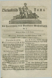 Oberlausitzische Fama : als Fortsetzung des Muskauer Wochenblatts. 1830, Nr. 4 (28 Januar)