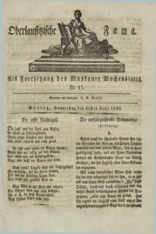 Oberlausitzische Fama : als Fortsetzung des Muskauer Wochenblatts. 1830, Nr. 17 (29 April)
