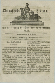 Oberlausitzische Fama : als Fortsetzung des Muskauer Wochenblatts. 1830, Nr. 29 (22 Juli)