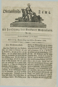 Oberlausitzische Fama : als Fortsetzung des Muskauer Wochenblatts. 1830, Nr. 51 (23 December)