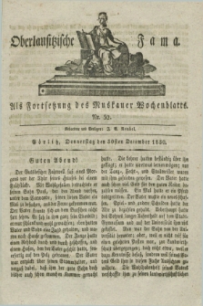 Oberlausitzische Fama : als Fortsetzung des Muskauer Wochenblatts. 1830, Nr. 52 (30 December)