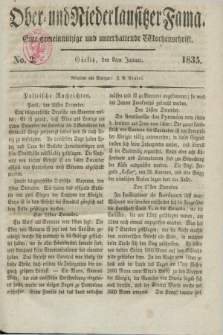 Ober- und Niederlausitzer Fama : eine gemeinnützige und unterhaltende Wochenschrift. 1835, No. 2 (8 Januar) + dod.