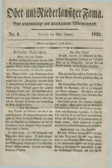 Ober- und Niederlausitzer Fama : eine gemeinnützige und unterhaltende Wochenschrift. 1835, No. 4 (22 Januar) + dod.