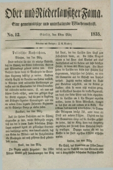 Ober- und Niederlausitzer Fama : eine gemeinnützige und unterhaltende Wochenschrift. 1835, No. 12 (19 März) + dod.