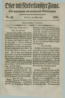 Ober- und Niederlausitzer Fama : eine gemeinnützige und unterhaltende Wochenschrift. 1835, No. 26 (25 Juni) + dod.