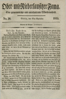 Ober- und Niederlausitzer Fama : eine gemeinnützige und unterhaltende Wochenschrift. 1835, No. 38 (17 September) + dod.