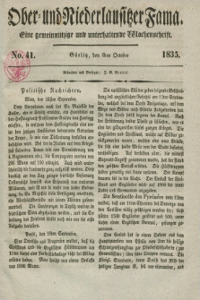 Ober- und Niederlausitzer Fama : eine gemeinnützige und unterhaltende Wochenschrift. 1835, No. 41 (8 October) + dod.