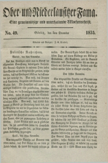 Ober- und Niederlausitzer Fama : eine gemeinnützige und unterhaltende Wochenschrift. 1835, No. 49 (3 December) + dod.