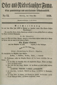 Ober- und Niederlausitzer Fama : eine gemeinnützige und unterhaltende Wochenschrift. 1836, No 12 (11 Mai)