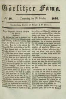 Görlitzer Fama. 1840, № 18 (29 October)