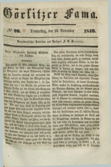 Görlitzer Fama. 1840, № 20 (12 November)