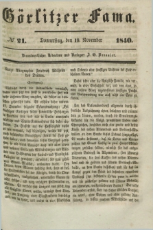 Görlitzer Fama. 1840, № 21 (19 November)
