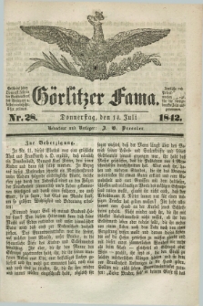 Görlitzer Fama. 1842, Nr. 28 (14 Juli) + dod.