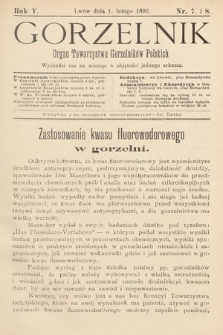 Gorzelnik : organ Towarzystwa Gorzelników Polskich we Lwowie. R. 5, 1892, nr 7