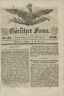 Görlitzer Fama. 1843, Nr. 52 (28 December)