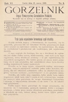 Gorzelnik : organ Towarzystwa Gorzelników Polskich we Lwowie. R. 6, 1893, nr 9