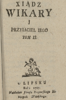 Xiądz Wikary J Przyiaciel Iego. T. 2