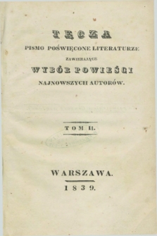 Tęcza : pismo poświęcone literaturze zawierające wybór powieści najnowszych autorów. 1839, T. 2