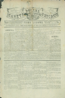 Gazeta Polska w Chicago : pismo ludowe. R.1, nr 7 (6 grudnia 1873)