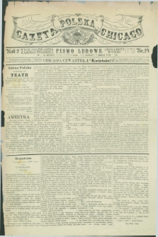 Gazeta Polska w Chicago : pismo ludowe. R.2, nr 24 (1 kwietnia 1875)