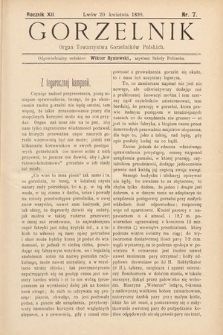Gorzelnik : organ Towarzystwa Gorzelników Polskich we Lwowie. R. 12, 1899, nr 7