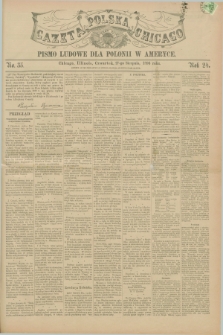 Gazeta Polska w Chicago : pismo ludowe dla Polonii w Ameryce. R.24, No. 35 (27 sierpnia 1896)