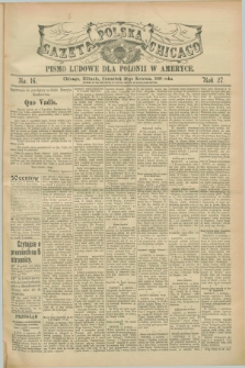 Gazeta Polska w Chicago : pismo ludowe dla Polonii w Ameryce. R.27, No. 16 (20 kwietnia 1899)