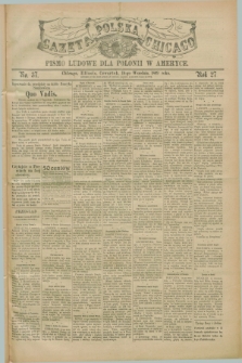 Gazeta Polska w Chicago : pismo ludowe dla Polonii w Ameryce. R.27, No. 37 (14 września 1899)