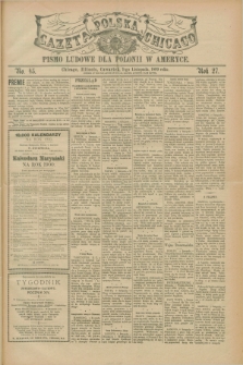 Gazeta Polska w Chicago : pismo ludowe dla Polonii w Ameryce. R.27, No. 45 (9 listopada 1899)