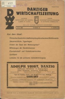 Danziger Wirtschaftszeitung Zugleich Mitteilungen der Handelskammer zu Danzig. Jg.8, Nr. 27 (6 Juli 1928)