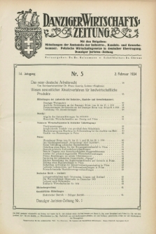 Danziger Wirtschaftszeitung. Jg.14, Nr. 5 (2 Februar 1934)