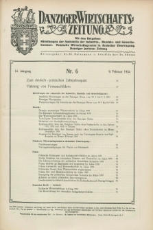 Danziger Wirtschaftszeitung. Jg.14, Nr. 6 (9 Februar 1934)
