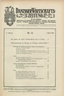 Danziger Wirtschaftszeitung. Jg.14, Nr. 14 (6 April 1934)