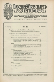 Danziger Wirtschaftszeitung. Jg.14, Nr. 20 (18 Mai 1934)