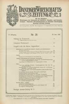 Danziger Wirtschaftszeitung. Jg.14, Nr. 26 (29 Juni 1934)