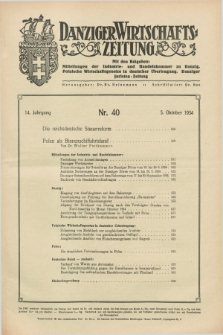 Danziger Wirtschaftszeitung. Jg.14, Nr. 40 (5 Oktober 1934)