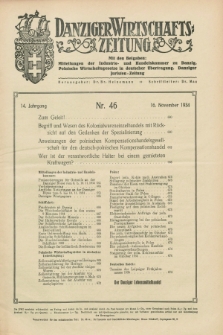 Danziger Wirtschaftszeitung. Jg.14, Nr. 46 (16 November 1934) + dod. + wkładka