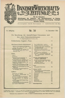 Danziger Wirtschaftszeitung. Jg.14, Nr. 50 (14 Dezember 1934)