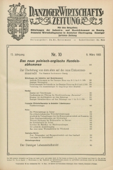 Danziger Wirtschaftszeitung. Jg.15, Nr. 10 (8 März 1935) + dod. + wkładka