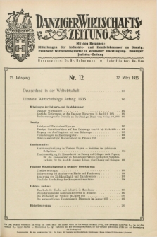 Danziger Wirtschaftszeitung. Jg.15, Nr. 12 (22 März 1935)