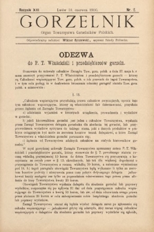 Gorzelnik : organ Towarzystwa Gorzelników Polskich we Lwowie. R. 13, 1900, nr 2