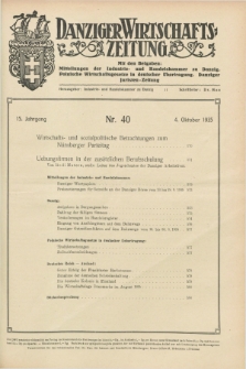 Danziger Wirtschaftszeitung. Jg.15, Nr. 40 (4 Oktober1935)