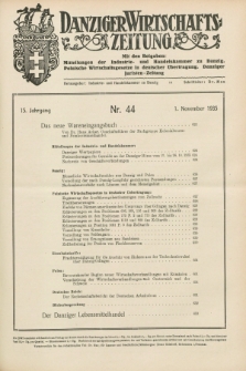 Danziger Wirtschaftszeitung. Jg.15, Nr. 44 (1 November 1935) + dod.