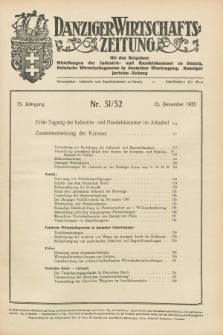 Danziger Wirtschaftszeitung. Jg.15, Nr. 51/52 (23 Dezember 1935)
