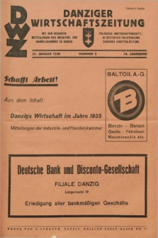 Danziger Wirtschaftszeitung. Jg.16, Nr. 5 (31 Januar 1936)