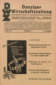 Danziger Wirtschaftszeitung. Jg.16, Nr. 23 (5 Juni 1936)