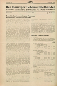 Der Danziger Lenbensmittelhandel : Mitteilungen der Fachgruppe Kolonialwaren- und Feinkost-Einzelhandel. Jg.3, Nr. 12 (4 Dezember 1936)