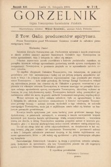 Gorzelnik : organ Towarzystwa Gorzelników Polskich we Lwowie. R. 13, 1900, nr 7