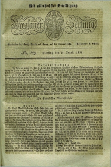 Breslauer Zeitung : mit allerhöchster Bewilligung. 1832, Nro. 189 (14 August) + dod.